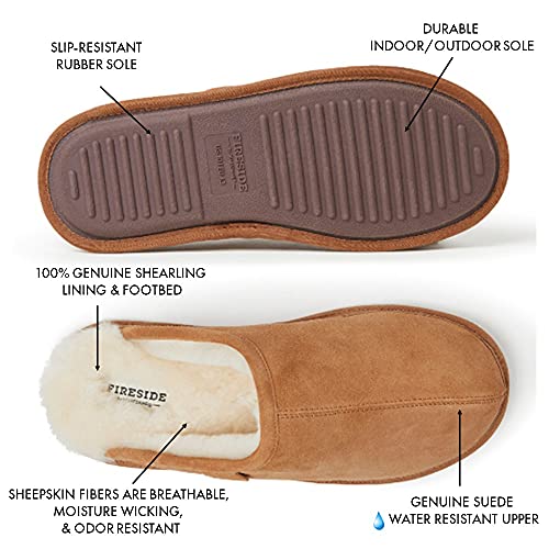 Fireside By Dearfoams Men's Warwick Water Resistant Genuine Shearling Scuff Slipper #TOP2
