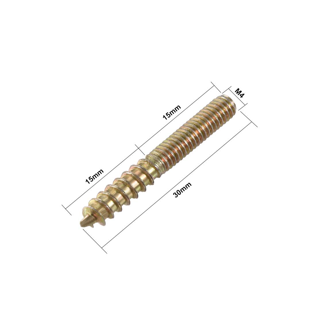 M4 Hanger Bolts - 20 Pack, Self-Tapping -2