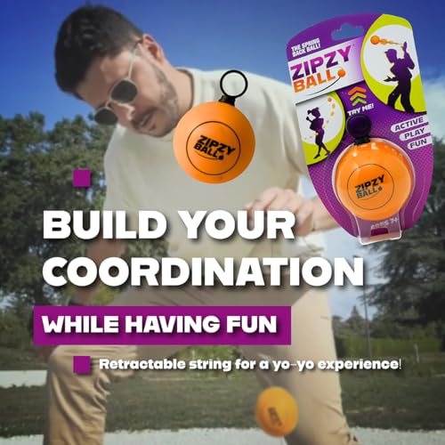 ZipzyBall Sporty Spring Back Hand Ball Fidget - Kid or Adult Indoor and Outdoor All Season Active Play Workout Skill Toy. Recommended for Ages 7 & Up. - Thumbnail 5