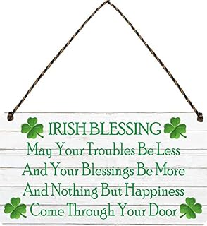 Irish Blessing Happiness Friendship Gift Plaque St Patricks Day Good Lucky House Charm Shamrock Sign