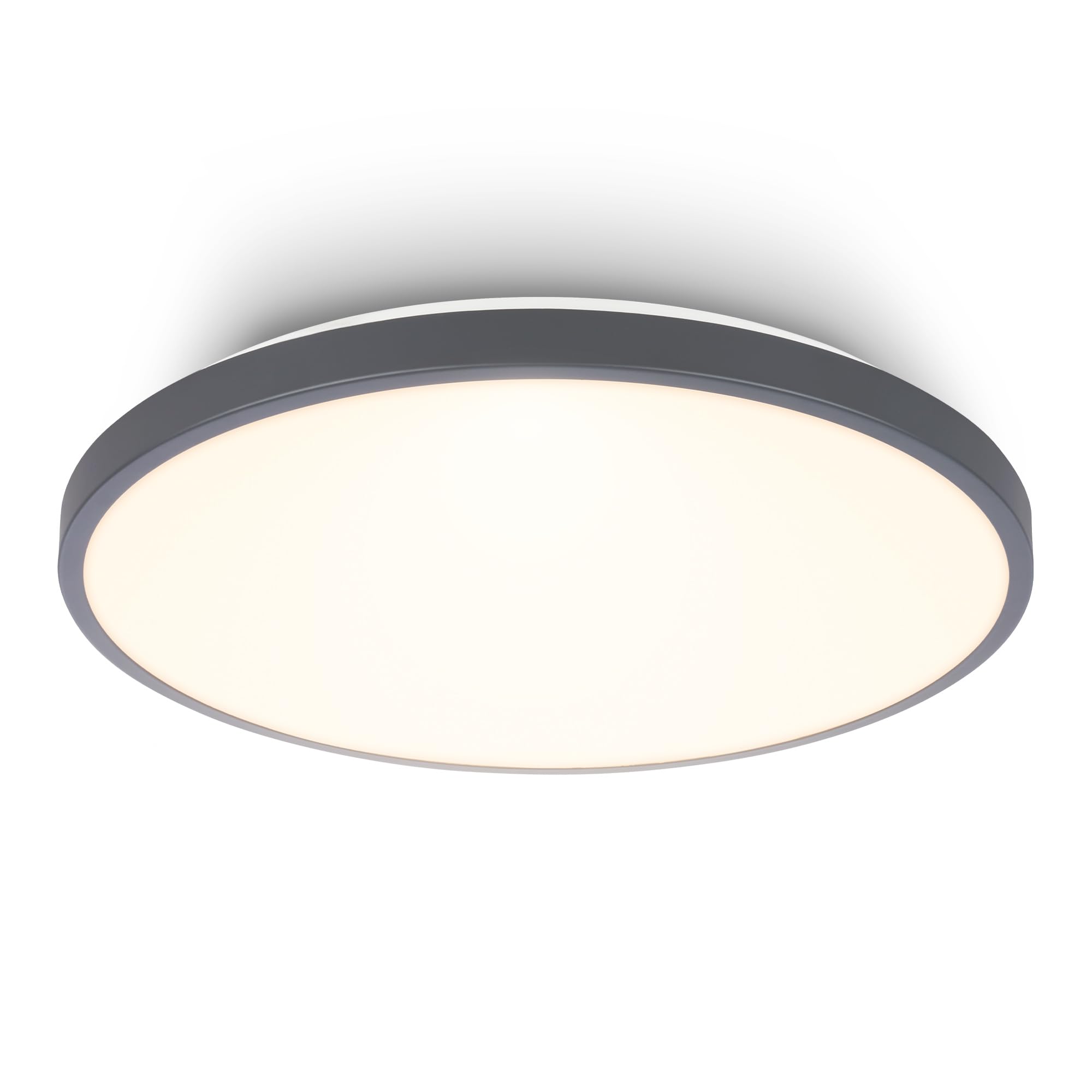 BRILONER - LED Ceiling Light with Decorative Cover, Warm White, 17.5W, 2400lm, LED, Living Room, Bedroom, Lounge, 33x6 cm, matt Nickel