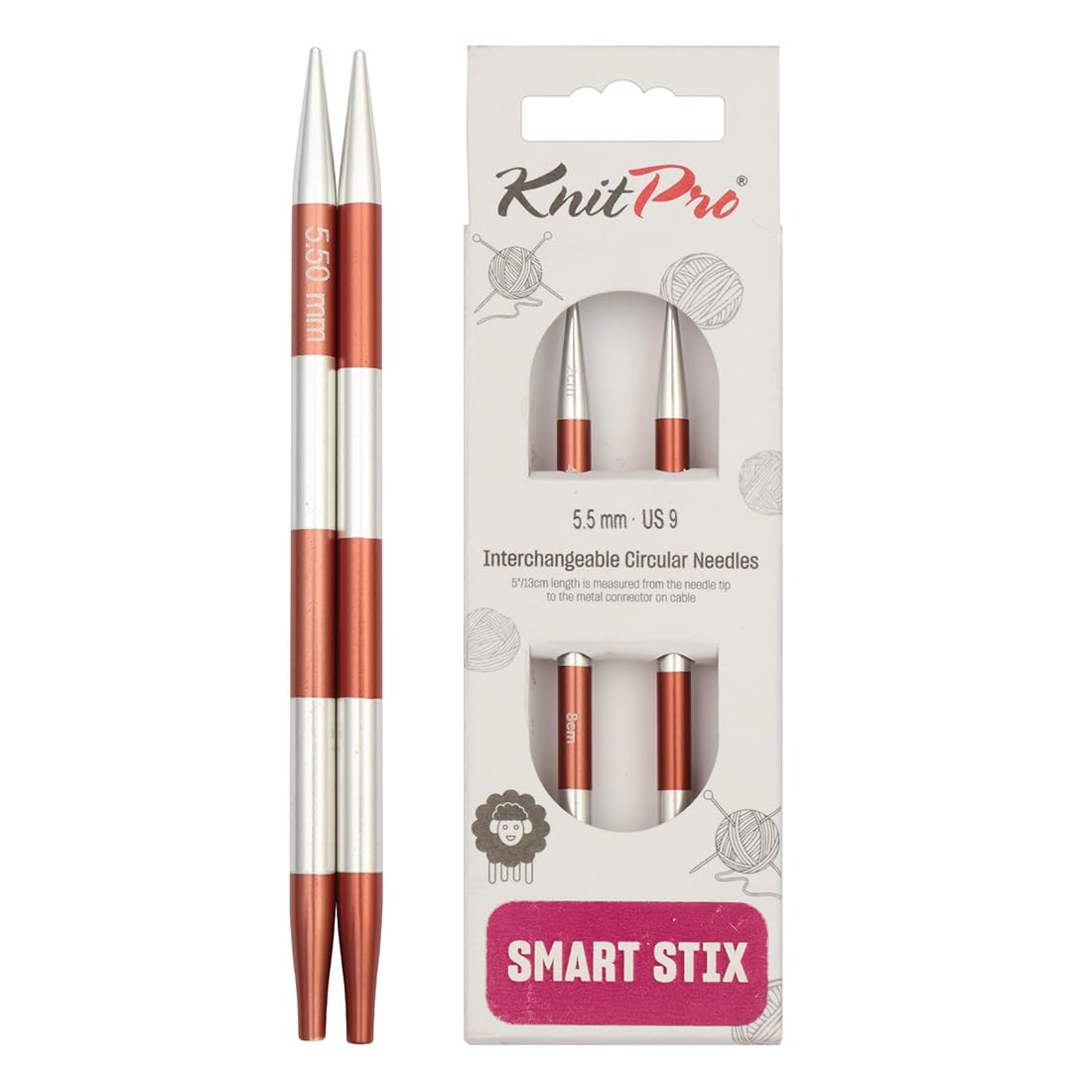 KnitPro Smartstix Interchangeable Circular Needles 4" (10cm) | 5.50mm