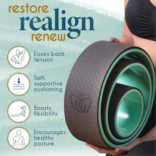 Florensi Yoga Wheel (3-Pack) - Back Stretcher and Back Roller for Back Pain, Yoga Roller for Muscle Relaxation, Pain Relief, Cracking and Popping - Image 4