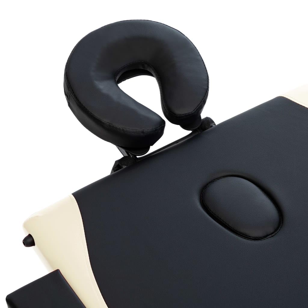 Générique Table de Massage Pliable 3 Zones Bois Noir et Beige,Santé & beauté,Hygiène personnelle,Massage & Relaxation,Tables de Massage,Noir,18.45 KG,110213