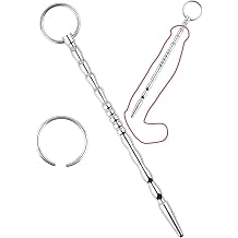 Stainless Steel Sounding Training Rod Smooth Set, Extra Long Shaft and 2 Ring Sizes Included -D20CCUS02 SilverA