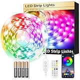 FUPT Led Strip Lights,2m LEDs Light Strips Battery Powered with App&Remote, Flexible 5050 RGB Colour Changing Led Lights for Bedroom,TV,Gaming Room Music Sync,Christmas,Halloween Decorations