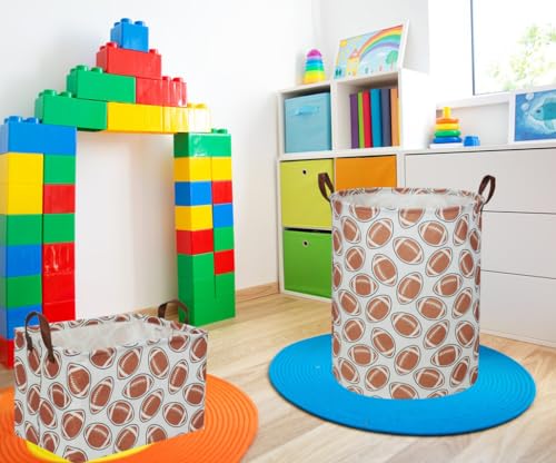Image of Essme Rectangular Football Baskets ,Kids Storage Box,Toy Bin for Boys with Handles for Room Decor, Kids Basket,Shelf Basket,Toy Organizer(Footballs)