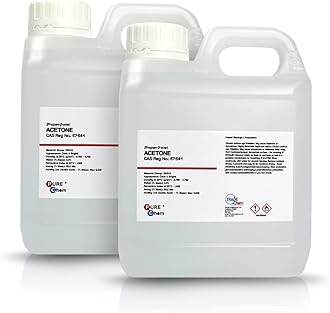 Pure Acetone - Acrylic Nail Remover Nail Polish Remover 99.8% (2 x 1L Jerry Containers)