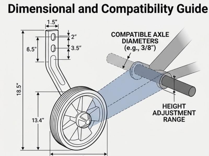 Image of Wheels for Bicycle 16T 18T 20T Adjustable Size - Durable Training Support Wheels for Kids Cycles | Sturdy Metal Bracket with Smooth Ride