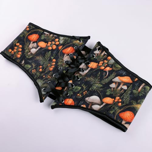 Image of Scarlet Darkness Corset Belt for Women Floral Lace Up Boned Underbust Corset Waist Belts