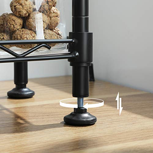 Foto von SONGMICS Gewürzregal mit 3 Ebenen, Küchen-Organizer, aus Metall, mit PP-Platten, verstellbare Regalebene, 15 x 40 x 39,5 cm, schwarz LGR025B01