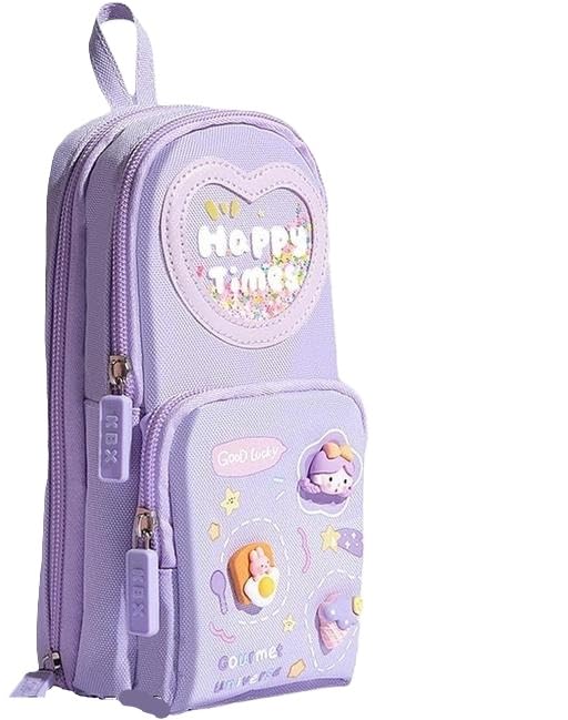 Kawaii 6-Layer Pencil Case with 3 Compartments Large Capacity Cute Stationery Organizer Pouch for School Lavender Free Size - Review, Price and Buying Guide