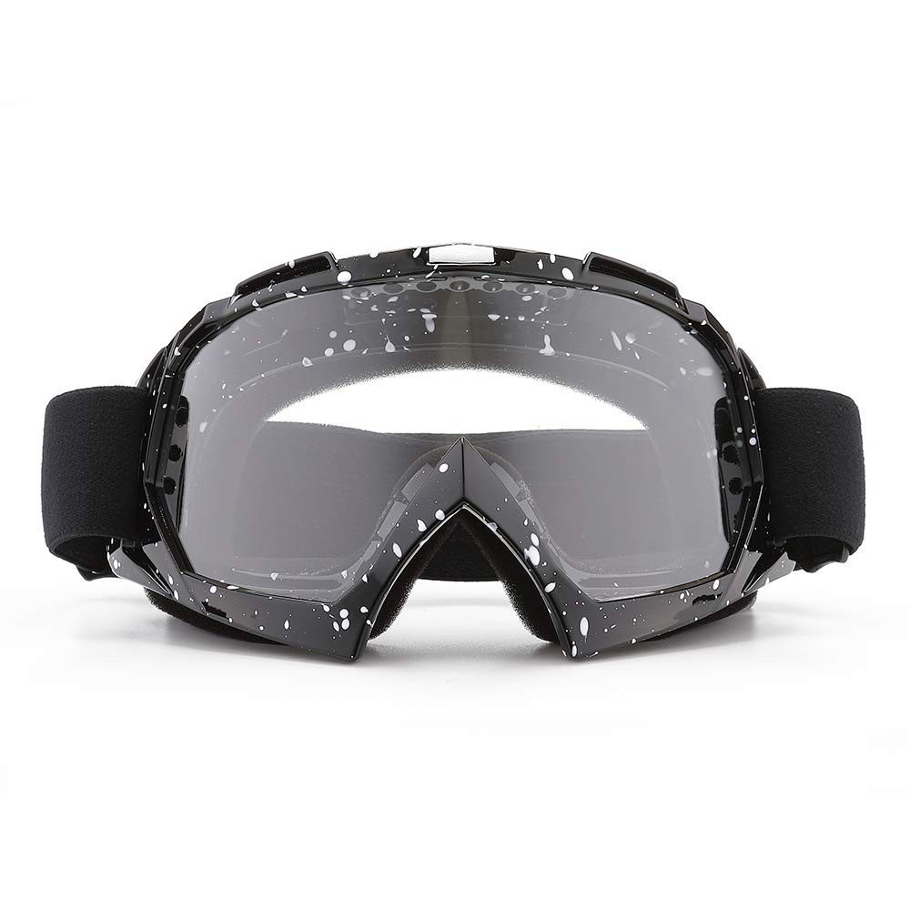 SPOSUNE Motorradbrille, ATV Dirt Bike Off Road Racing MX-Fahrbrille Anti-Scratch Staubdicht Biegbar UV400 Brille Gepolstert Weicher Dicker Schaumstoff, Verstellbarer Riemen Erwachsenen-Motocross