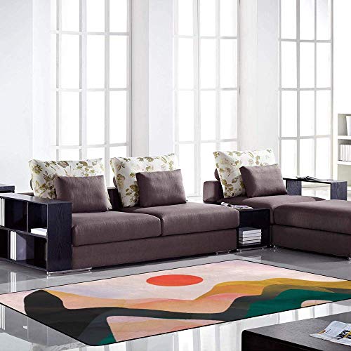 Tapis de sol en velours très doux CHEHONG rouge soleil décoration maison - 4