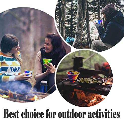 Newmcury Silicone Collapsible Travel Cup With Lid,Camouflage Outdoor Drinking Cup,Portable Drinking Mug, Expandable Folding Camping Cup 4 Mixed Color (Fine) #TOP7