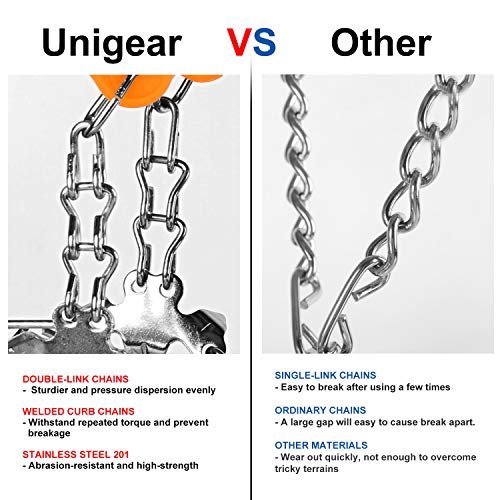image for Unigear Traction Cleats Ice Snow Grips with 18 Spikes for Walking, Jog