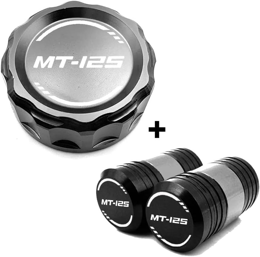 Fluid Reservoir Cap for MT125 Mt 125 MT-125 2008-2019 Motorcycle CNC Rear Brake Fluid Reservoir Cap Cylinder Cover & Tire Valve Caps