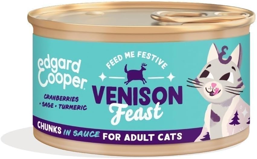 Edgard Cooper Wet Cat Food Chunks - Festive Feast - (Venison, 16 x 85g ...