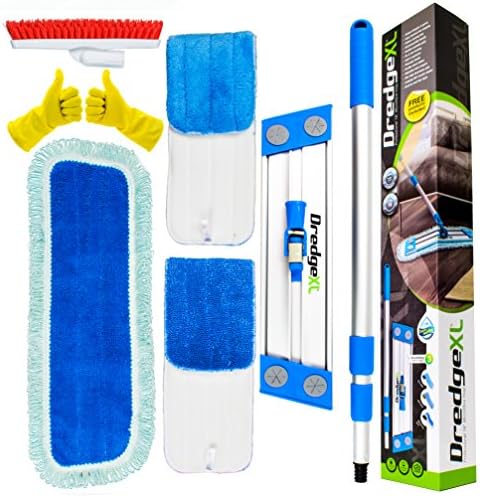 Temples Pride Microfiber-Mop-Flat-Wet-Dry-Hardwood-Floor-Cleaning-System Cleans Dog Hair Kitchen Hard Wood-Laminate-Tile Vinyl Bamboo Flooring, 360 Handle with Reusable Pads