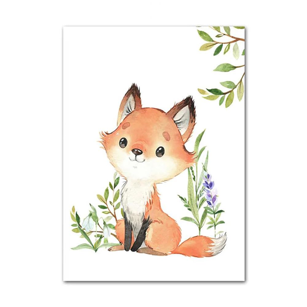 6 Affiches Animaux Jungle Safari pour Chambre Enfant - Décoration Murale Bébé 21x30cm - Poster Forêt Savane - Cadeau pour Garçon Fille