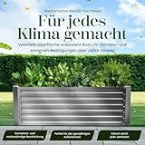 GABIONA Hochbeet I Blumenhochbeet für Terrasse & Garten I Anzuchtbeet ideal zum Anbau von Kräuter + Blumen I Gemüsebeet aus Metall I Kräuter Hochbeet für den Balkon 184 x 60 x 90 cm - 8