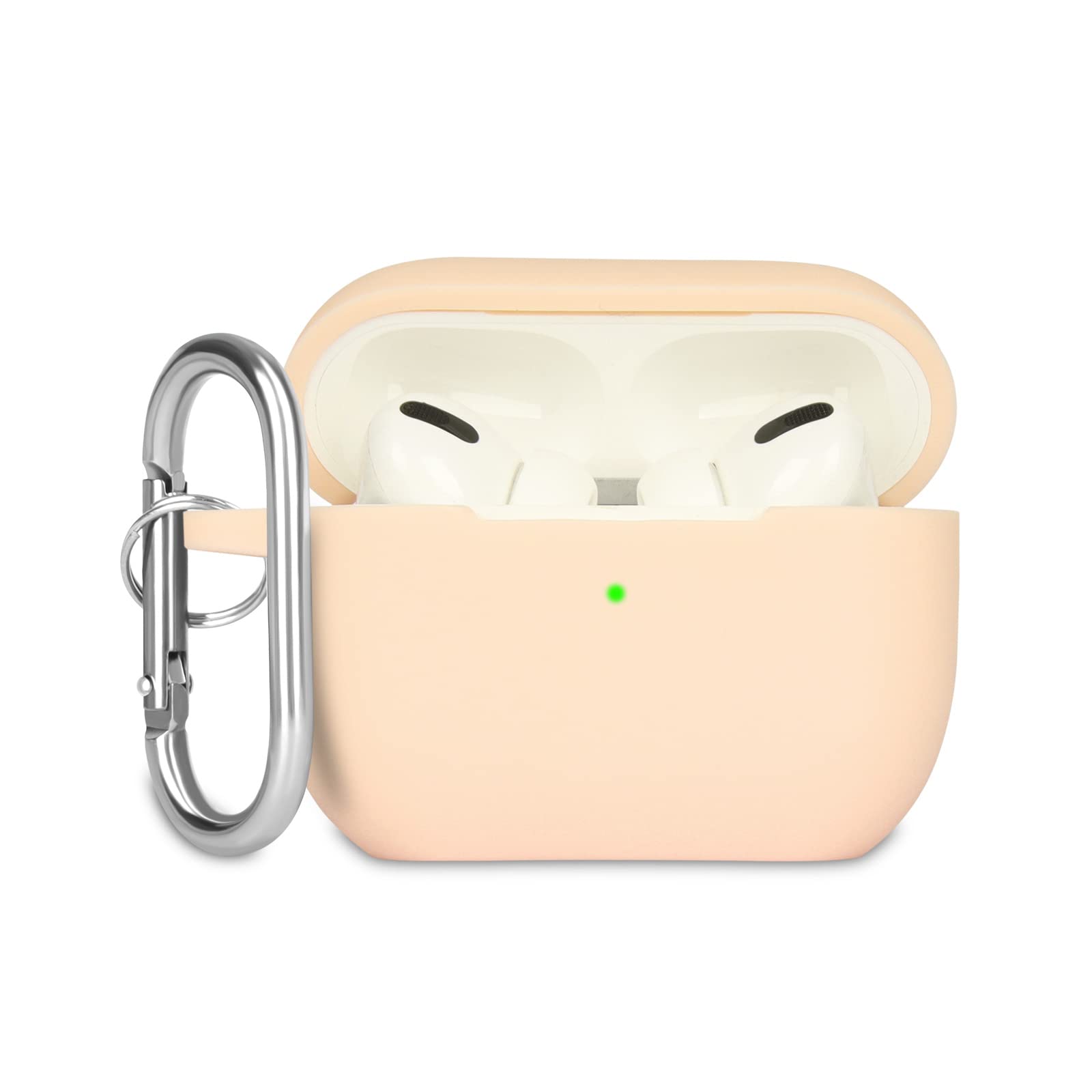 Case Cover Compatible with Airpods Pro, Soft Silicone Skin Case Cover Shock-Absorbing Protective Case for Airpods Pro 2019 with Carabiner, Front LED Visible, Black — view 15