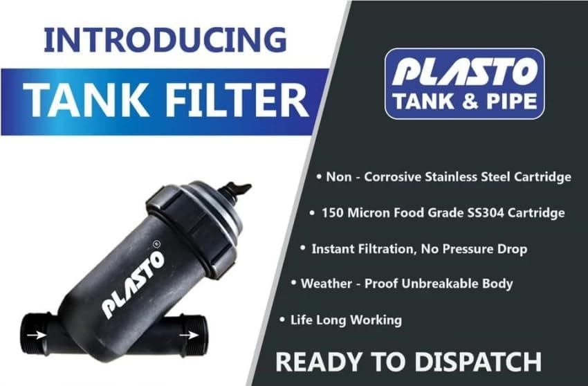 Image of Plasto Water Tank Filter 25 MM | Stainless Steel 304 Grade Mesh | UV Stabilized Material | 5 Year Warranty | Cleans All Sand, Dirt Sediments (150 Micron, 1 Inch Filter | 25 MM)