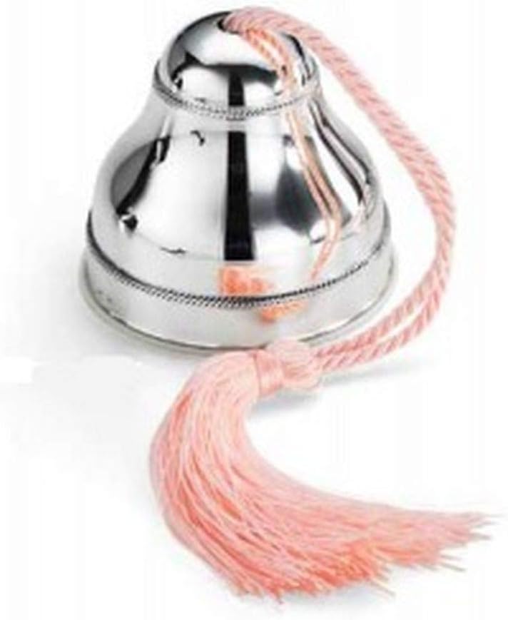 Silver carillon with pink cord cod.88.X01006P cm 8h diam.7 by Varotto & Co.