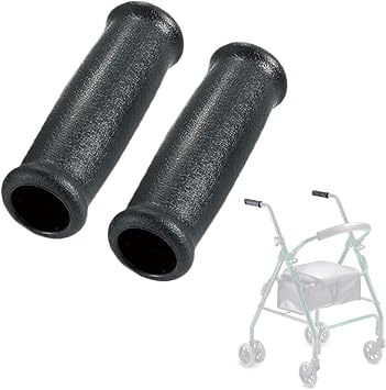 Crutch Hand Grips for Rollator Walker Replacement - Elderly & Disabled Patient Handgrips Accessories, 1", 2 Pcs