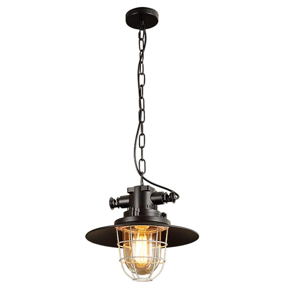 Plafonnier suspension rétro en fer blanc rustique au design épuré - 8