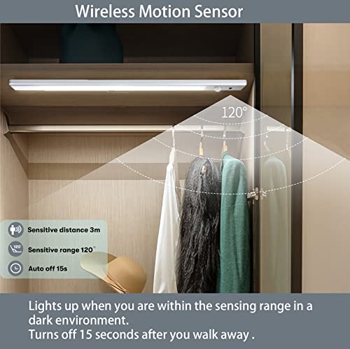 image for Coolqiya Closet Lights, Under Cabinet Lighting, LED 6000K Wireless USB