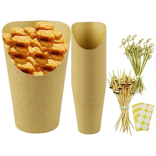 Vasos de embutidos, vasos desechables para embutidos, vasos de patatas fritas marrones desechables, portavasos de papas fritas de papel, vasos de aperitivos de papel marrón, accesorios para tablas de
