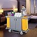 TUFFIOM Industrial Multifunctional Locking Hotel Cart, Commercial Traditional Cleaning Janitorial Room Service Housekeeping Cart, 51