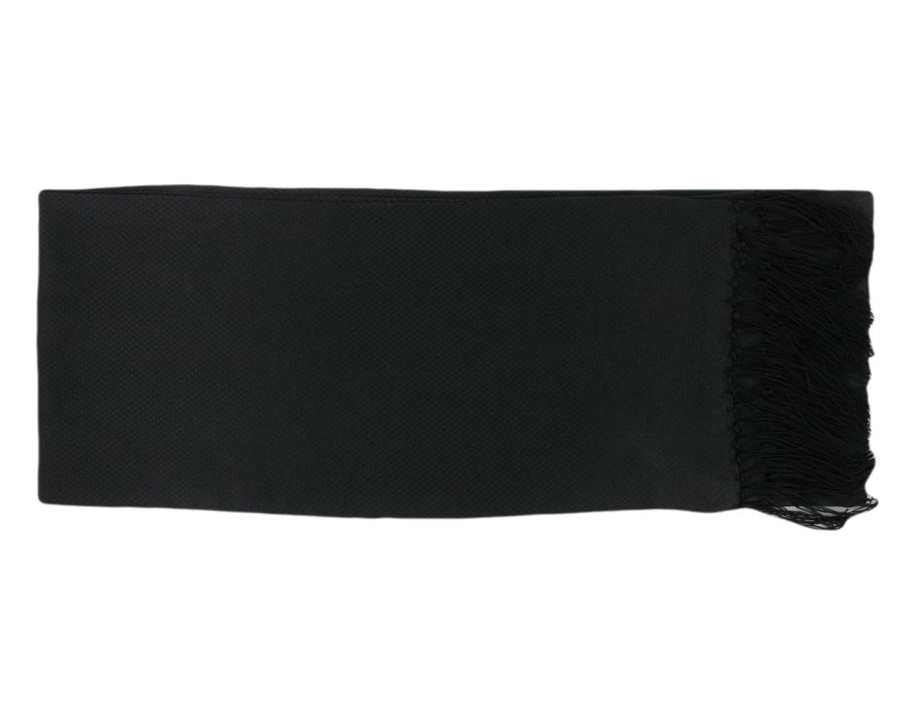 Michelsons Of London Men's Black/Black Narrow Dress Silk Scarf