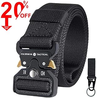 Fairwin Tactical Belt, Military Utility Belt Nylon Web Rigger Belt with Heavy-Duty Quick-Release