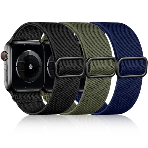 Image of DaQin 3 Pack Stretchy Solo Loop Compatible with Apple Watch Bands Men Women