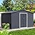 Zstar 12 x 10 FT Outdoor Storage Shed, Large Metal Tool Sheds with Sloping Roof & Lockable Doors, Steel Utility Tool Shed Waterproof Storage House for Backyard Garden Patio Lawn, Grey