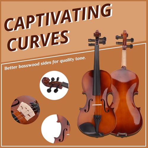 LALAHO Full-Size Violin Set for Beginners with Case & Bow - Image 4