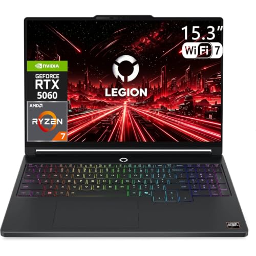 Image of Lenovo Legion 5a Gaming Laptop, AMD Ryzen 7 250(Up to 5.1GHz) | GeForce RTX 5060 | 15.3 inch WQXGA (2560x1600) OLED 165Hz Display | 32GB DDR5 RAM, 1TB SSD | Wi-Fi 7, RJ-45 | RGB Backlit | Win 11