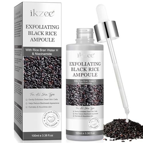 Black Rice Exfoliant Serum - Exfoliating Black Rice Peel Shot Ampoule Skin Peel & Hydration Shot for Face and Body Gentle Remove Dead Skin & Blackhead Active Skin Repair So Soft
