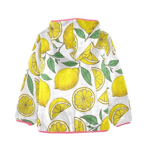 OTVEE Lemon Citrus Fruits Kids Hoodie Jacket Fall Spring Full Zip Warm Outwear Coat2