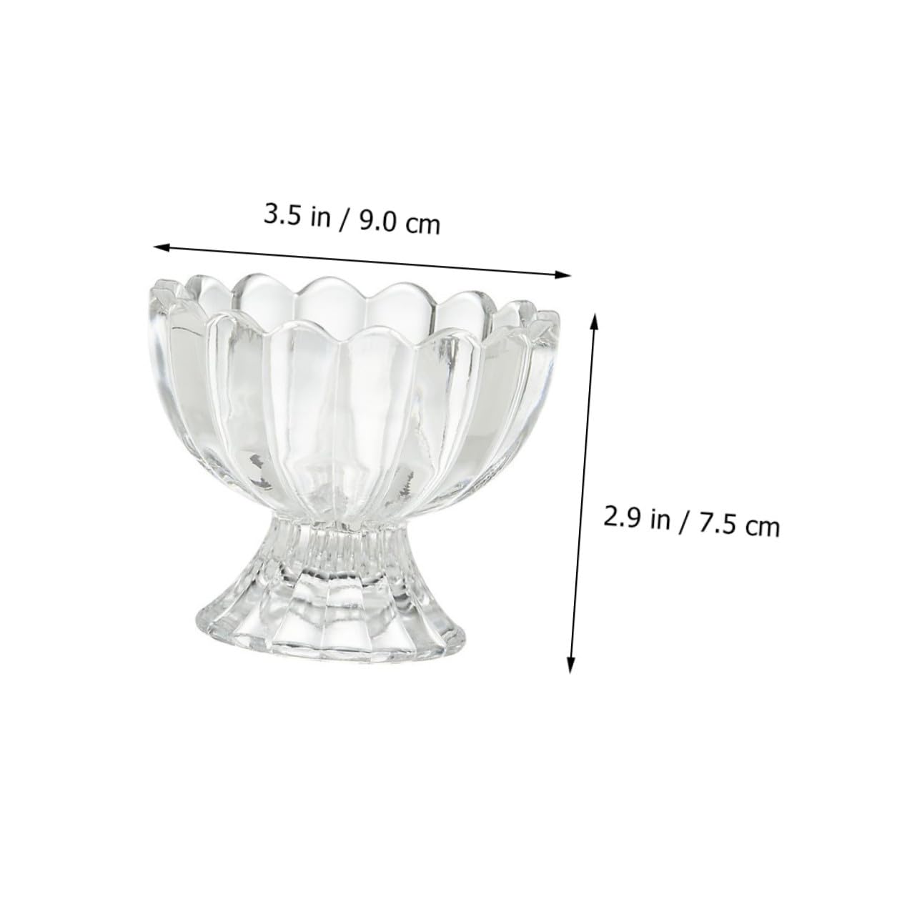 NUOBESTY 6 Vasos de Postre de Vidrio Transparentes de 100 Ml Superficie Lisa y Moldeado Sola Pieza para Servir Helados y Pudines en Casa