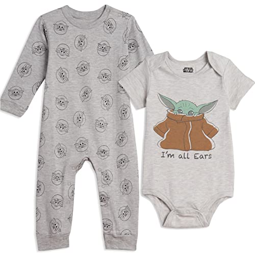 Image of STAR WARS The Mandalorian The Child Grogu Baby Snap Coverall Bodysuit Newborn to Infant