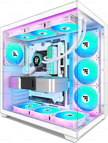 FOIFKIN F300 Boitier PC ATX avec 7 Ventilateur PWM ARGB,Boîtier PC Gamer,Boîtier Ordinateur Moyen...