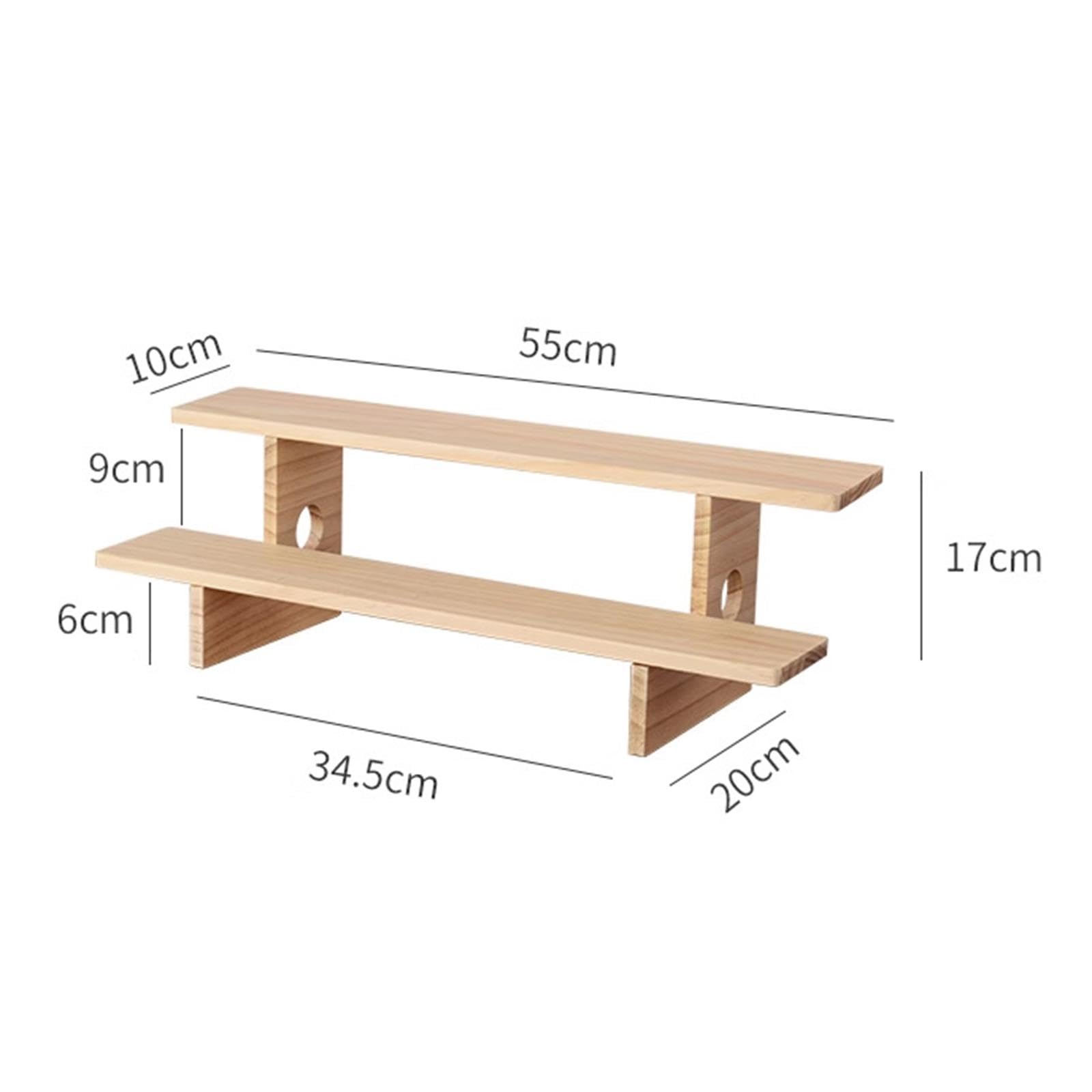 Generic Robusto E Versatile Supporto Da Portata in Legno, Ideale Come Porta Spezie, Supporto per Cupcake, Supporto a Più Livelli per Bottiglie, Barattoli, 55cmx20cmx17cm