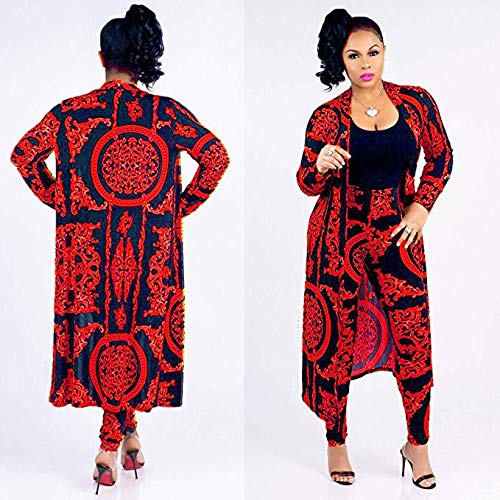 Image of Max2co Women 2 Piece Outfits Floral Long Sleeves Open Front Cardigan Cover up with Leggings High Waist Long Pants Set