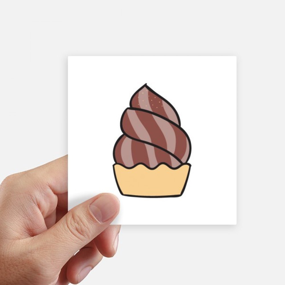 Autocollant carré 10 cm multicolore au motif crème glacée chocolat haut rendu