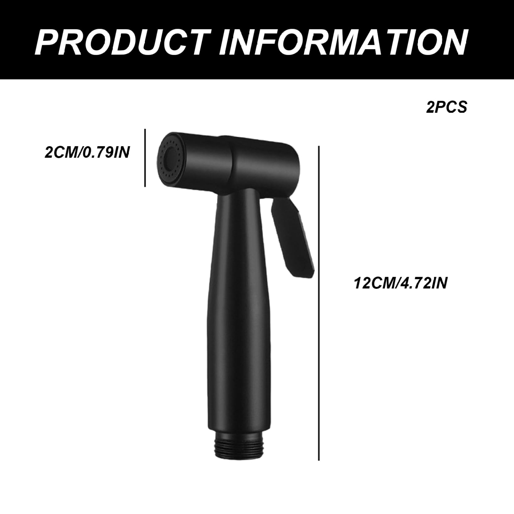 2Pcs Toilet Bidet Sprayer Detachable Stainless Steel Handheld Bidet Sprayer Bathroom Accessories for Kitchen and Toilet Cleaning Black — view 5