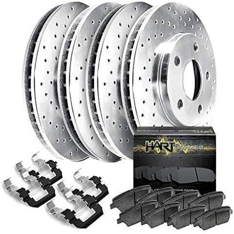 Hart Brakes Front Rear Brakes and Rotors Kit |Front Rear Brake Pads| Brake Rotors and Pads| Ceramic Brake Pads and Rotors - PHXC.39080.02 Cover
