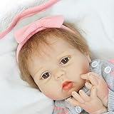 ERZHUI Realista 22 Pulgadas 55 cm Real Life Like Reborn Baby Doll Tela Cuerpo Muñecas recién Nacidas Juguete Imán Chupete Regalo de cumpleaños para niños (Gris y Rosa) Muñecas (Gris y Rosa)